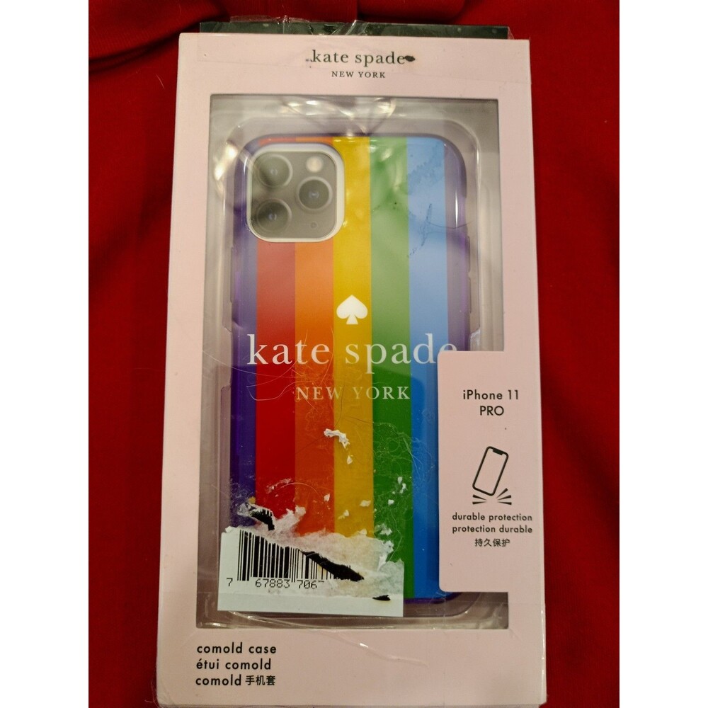 Kate Spade Rainbow Stripe iPhone 11 Pro Case Protective Cover NEW Open Box